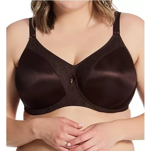 Goddess Yvette Moulded Underwire Satin Lace Bra Brown 38DDD NEW - Picture 1 of 7